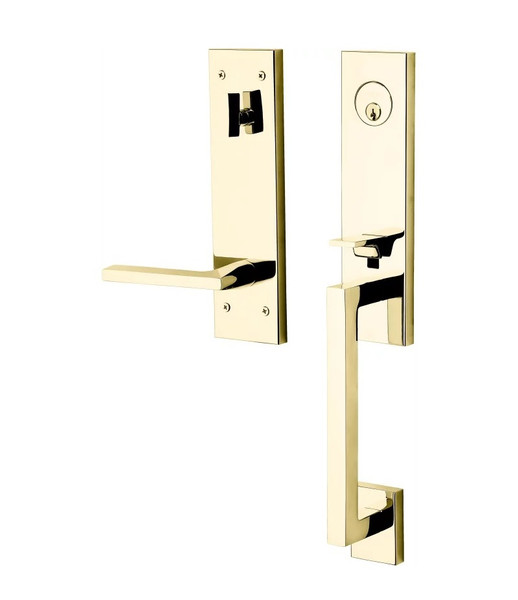 Baldwin 85391031RENT Non-Lacquered Brass Single Cylinder Minneapolis 3/4 Handleset with 5162 Lever (Right)