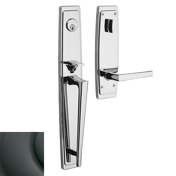 Baldwin 85397102LENT Oil Rubbed Bronze Single Cylinder Palm Springs Full Handleset with L024 Lever (Left)