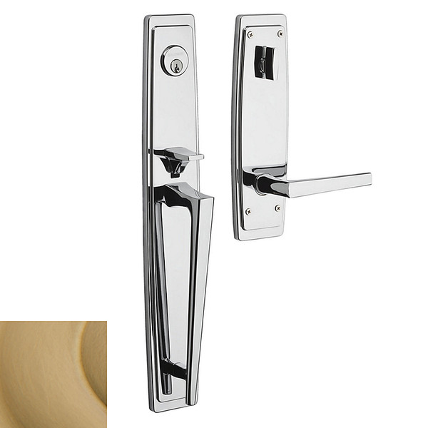 Baldwin 85397033LFD Vintage Brass Dummy Palm Springs Full Handleset with L024 Lever (Left)