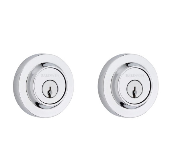 Baldwin Reserve DCCRD260 Polished Chrome Double Cylinder Contemporary Round Deadbolt