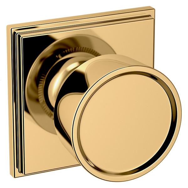 Baldwin K007003FD-PRE Lifetime Brass Hollywood Hills Full Dummy Knob with R050 Rose