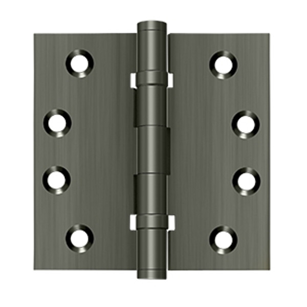 Deltana DSB4NB15A Antique Nickel 2 Ball Bearing (NRP) 4" x 4" Square Corner Brass Hinge