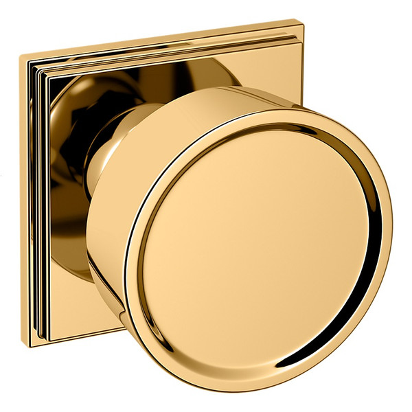 Baldwin K009031FD-PRE Unlacquered Brass Hollywood Hills Full Dummy Knob with R050 Rose