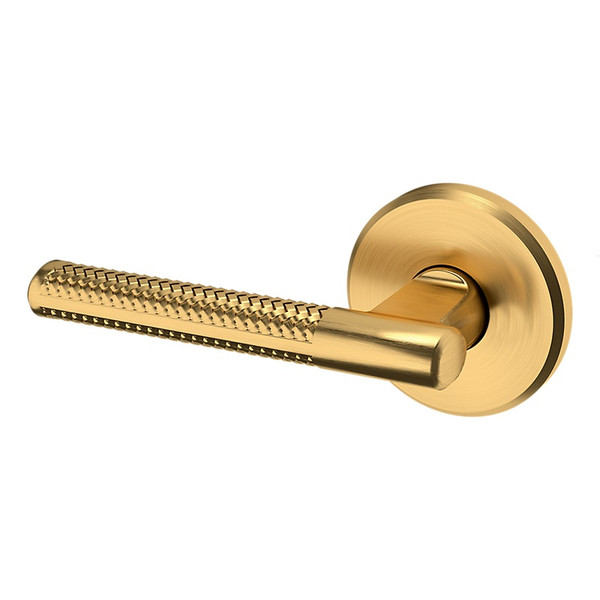 Baldwin L015044LDM-PRE Lifetime Satin Brass Left Handed Half Dummy Lever with R016 Rose