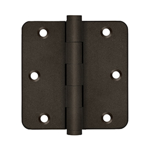 Deltana DSB35R410BD-R Bronze Dark Distressed Finish 3-1/2 x 3-1/2 1/4" Radius Brass Hinge