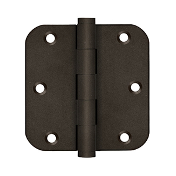 Deltana DSB35R510BD-R Bronze Dark Distressed Finish 3-1/2" x 3-1/2" 5/8" Radius Brass Hinge