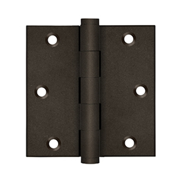 Deltana DSB3510BD Bronze Dark Distressed Finish 3-1/2 x 3-1/2 Square Corner Brass Hinge