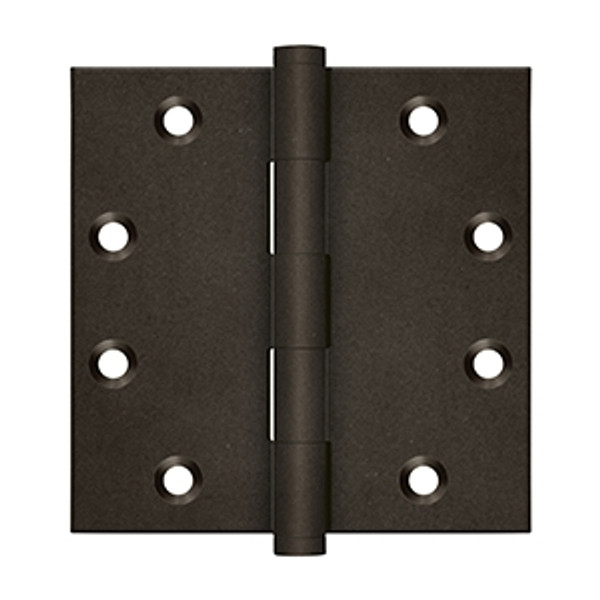 Deltana DSB4510BD Bronze Dark Distressed Finish 4-1/2" x 4-1/2" Square Corner Brass Hinge