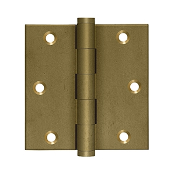 Deltana DSB3510BM Bronze Medium Distressed Finish 3-1/2" x 3-1/2" Square Corner Brass Hinge
