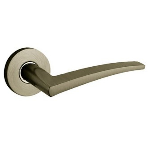 Baldwin L022.050.fd.s Satin Brass & Black Full Dummy L022 Solid Brass Lever with Your Choice of Small Rosette