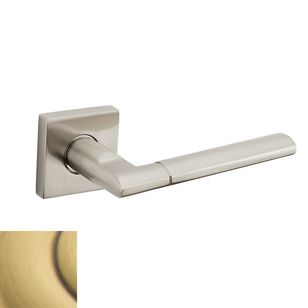 Baldwin L021.060.RMR/LMR Satin Brass & Brown 1/2 Pair of L021 Solid Brass Levers Minus Rosettes