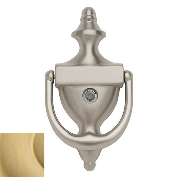 Baldwin 0103.044 Lifetime Satin Brass Colonial Knocker with Observascope