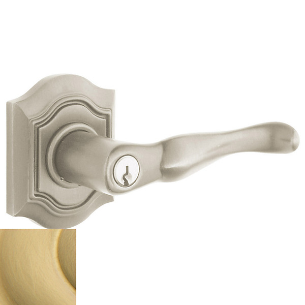 Baldwin 5239044RENT/LENT Lifetime Satin Brass Keyed Entry Bethpage Lever with R027 Rose Baldwin 5239044RENT/LENT Lifetime Satin Brass Keyed Entry Bethpage Lever with R027 Rose