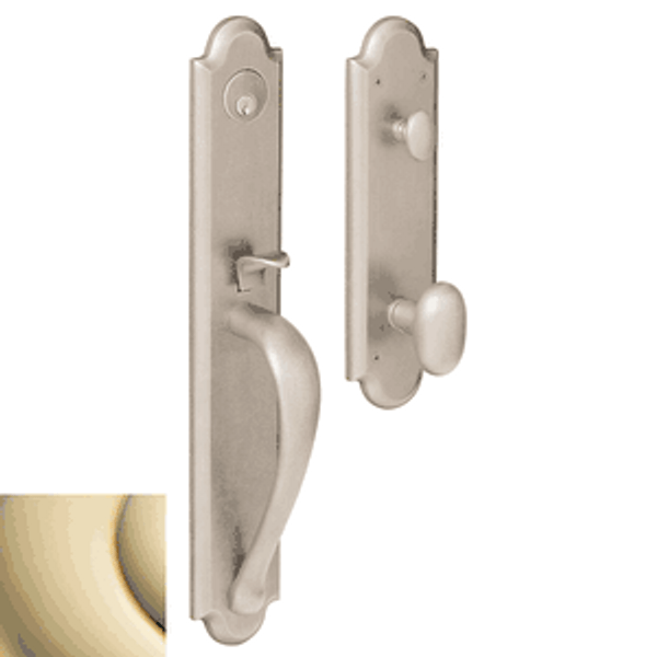 Baldwin 6402044ENTR Lifetime Satin Brass Single Cylinder Boulder Full Handleset with Oval Knob