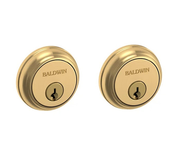 Baldwin 8021044 Lifetime Satin Brass Double Cylinder Traditional Deadbolt