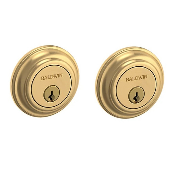 Baldwin 8232044 Lifetime Satin Brass Double Cylinder Traditional Deadbolt