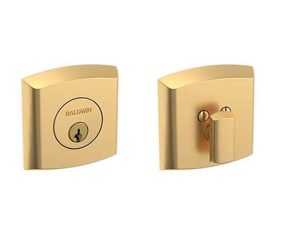 Baldwin 8285044 Lifetime Satin Brass Single Cylinder Soho Deadbolt