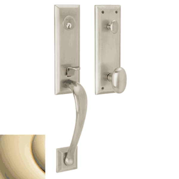 Baldwin 85352044FD Lifetime Satin Brass Dummy Cody 3/4 Handleset with Oval Knob