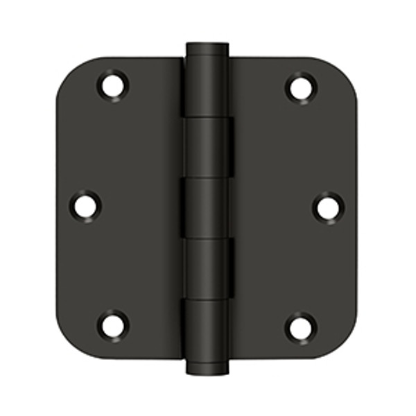 Deltana DSB35R510B-R Oil Rubbed Bronze Residential 3-1/2" x 3-1/2" 5/8" Radius Brass Hinge