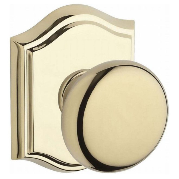 Baldwin Reserve ENROUTAR003 Lifetime Brass Keyed Entry Round Knob with Traditional Arch Rose