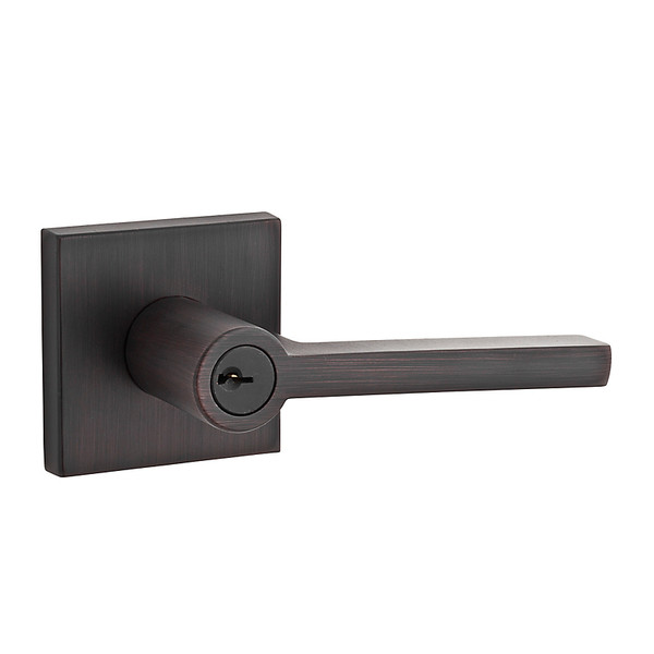 Baldwin Reserve ENSQUCSR112 Venetian Bronze Keyed Entry Square Lever with Contemporary Square Rose