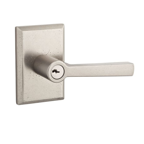 Baldwin Reserve ENTAPRSR492 White Bronze Keyed Entry Taper Lever with Rustic Square Rose