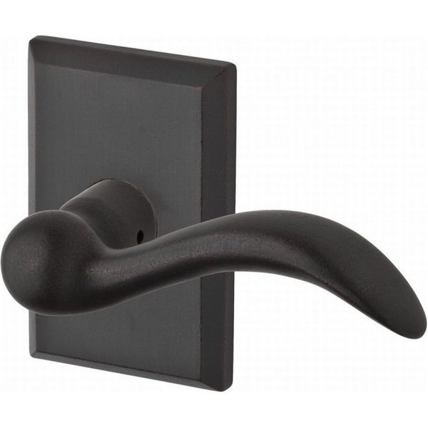 Baldwin Reserve HDARCRRSR481 Dark Bronze Half Dummy Arch Lever with Rustic Square Rose (Right)