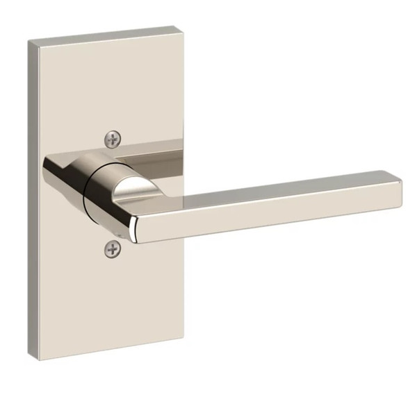 Baldwin Reserve HDSQUCFR055 Lifetime Polished Nickel Half Dummy Square Lever with Contemporary 5" Rose