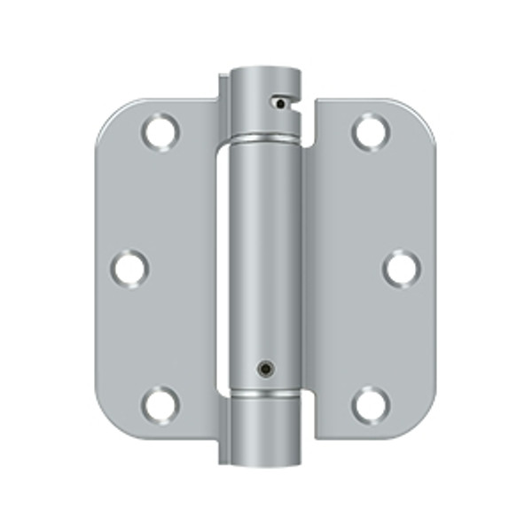 Deltana DSH35R526D Satin Chrome 3-1/2" x 3-1/2" Steel 5/8" Radius Spring Hinge