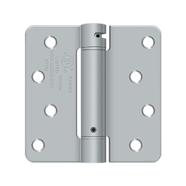 Deltana DSH4R426D Satin Chrome 4" x 4" Steel 1/4" Radius Corner Spring Hinge