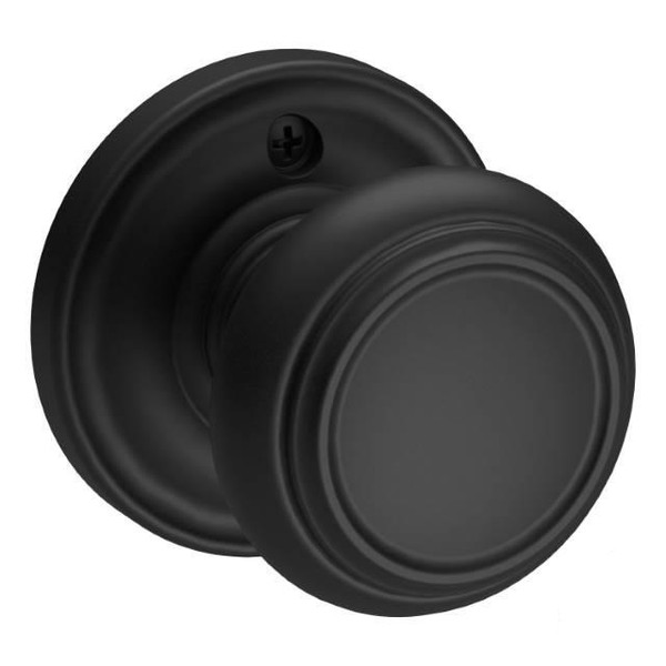 Baldwin Reserve HDTRATRR190 Satin Black Half Dummy Traditional Knob with Traditional Round Rose