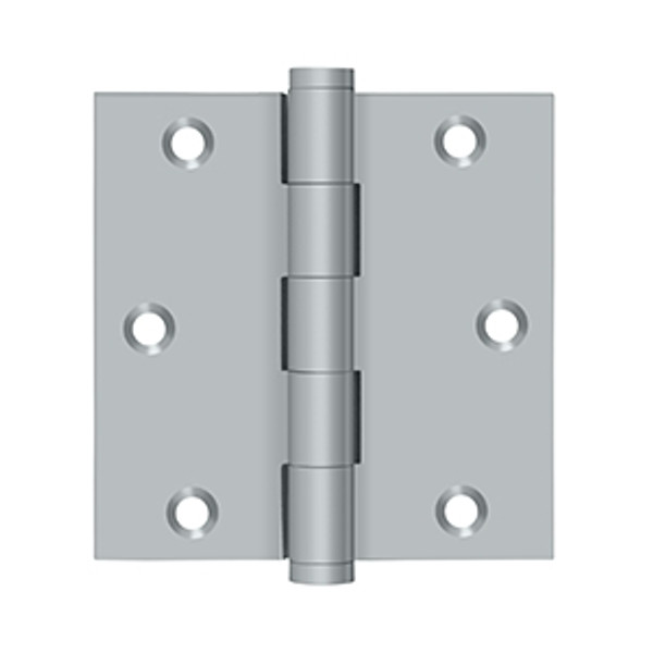Deltana DSB3526D-R Satin Chrome Residential 3-1/2" x 3-1/2" Square Corner Brass Hinge