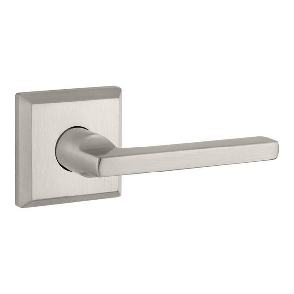 Baldwin Reserve HDSQUTSR150 Satin Nickel Half Dummy Square Lever with Traditional Square Rose