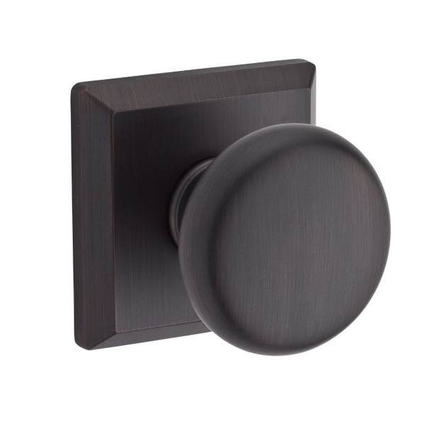 Baldwin Reserve HDROUTSR112 Venetian Bronze Half Dummy Round Knob with Traditional Square Rose