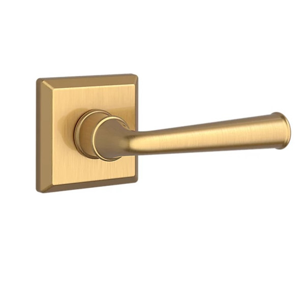 Baldwin Reserve PSFEDTSR044 Lifetime Satin Brass Passage Federal Lever with Traditional Square Rose