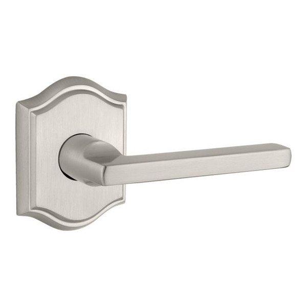 Baldwin Reserve PSSQUTAR150 Satin Nickel Passage Square Lever with Traditional Arch Rose