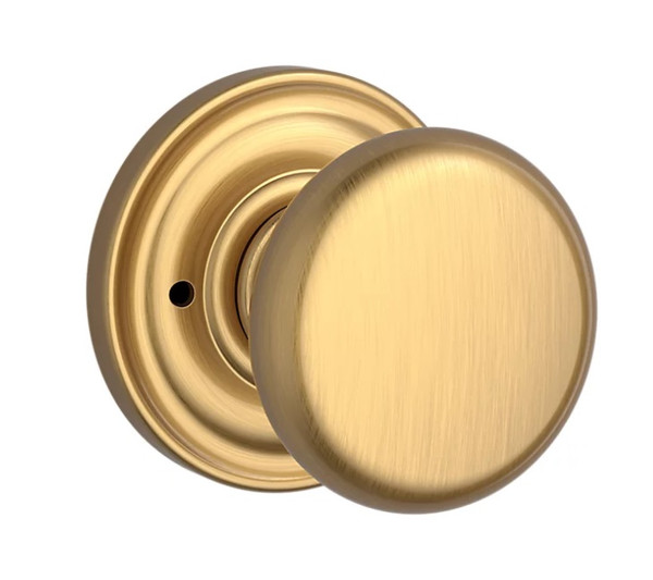 Baldwin Reserve PVROUTRR044 Lifetime Satin Brass Privacy Round Knob with Traditional Round Rose