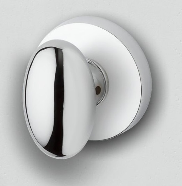 Baldwin Reserve PVELLCRR260 Polished Chrome Privacy Ellipse Knob with Contemporary Round Rose