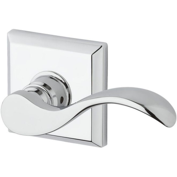 Baldwin Reserve PVCURTSR260 Polished Chrome Privacy Curve Lever with Traditional Square Rose