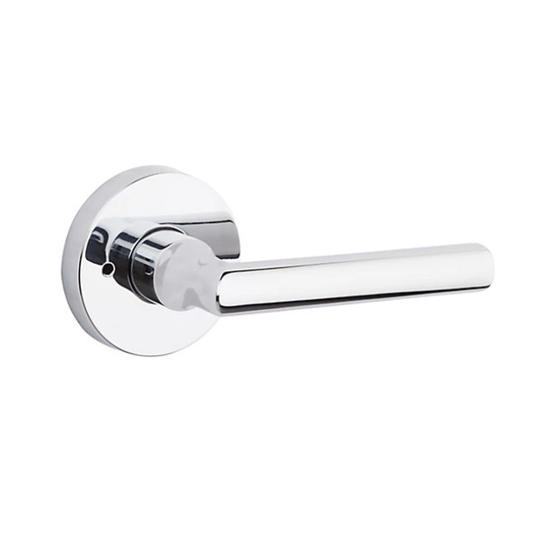 Baldwin Reserve PVTUBCRR260 Polished Chrome Privacy Tube Lever with Contemporary Round Rose