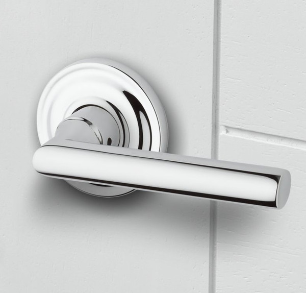 Baldwin Reserve PVTUBTRR260 Polished Chrome Privacy Tube Lever with Traditional Round Rose
