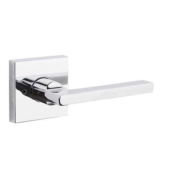 Baldwin Reserve PVSQUCSR260 Polished Chrome Privacy Square Lever with Contemporary Square Rose