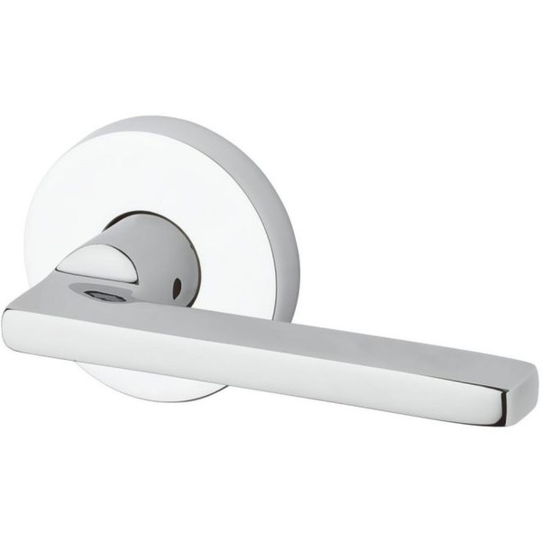 Baldwin Reserve PVSQUCRR260 Polished Chrome Privacy Square Lever with Contemporary Round Rose