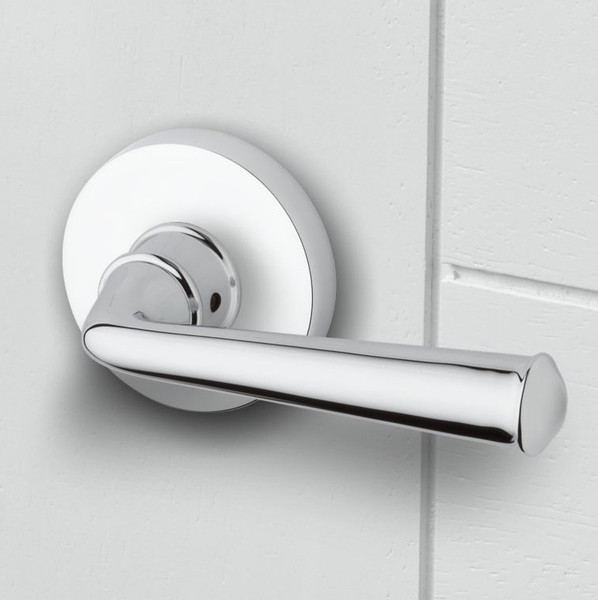 Baldwin Reserve PVFEDCRR055 Lifetime Polished Nickel Privacy Federal Lever with Contemporary Round Rose