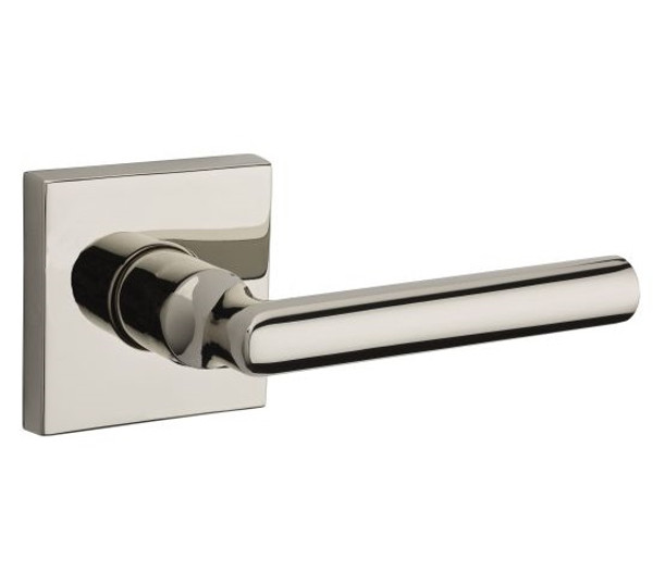 Baldwin Reserve PVTUBCSR055 Lifetime Polished Nickel Privacy Tube Lever with Contemporary Square Rose