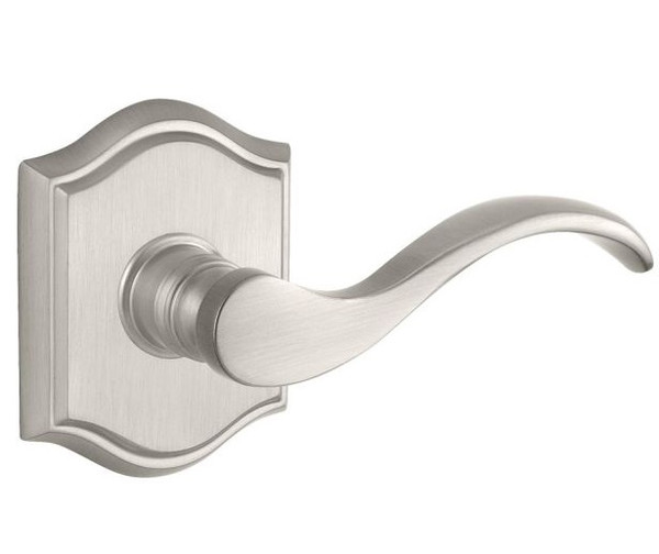 Baldwin Reserve PVCURTAR150 Satin Nickel Privacy Curve Lever with Traditional Arch Rose