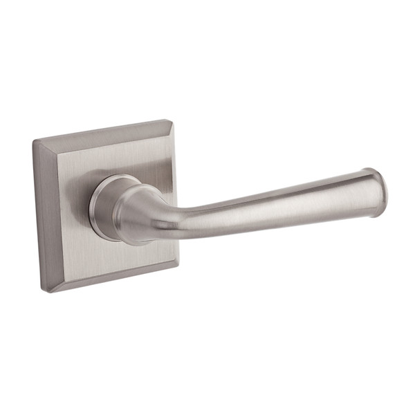 Baldwin Reserve PVFEDTSR150 Satin Nickel Privacy Federal Lever with Traditional Square Rose