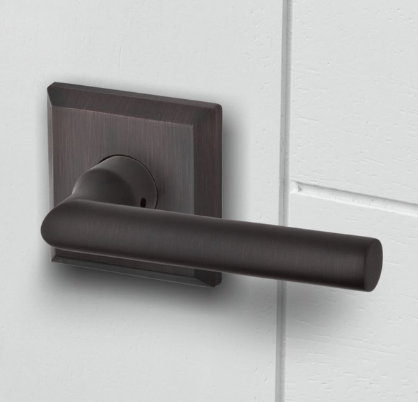 Baldwin Reserve PVTUBTSR112 Venetian Bronze Privacy Tube Lever with Traditional Square Rose