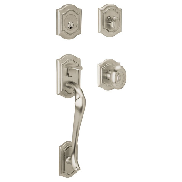 Baldwin 85327056FD Lifetime Satin Nickel Dummy Bethpage Handleset with Bethpage Knob