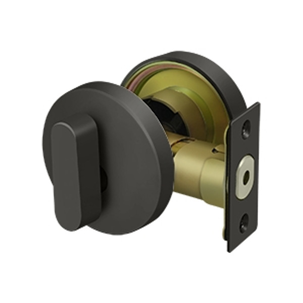 Deltana ZDRU10B Solid Brass Modern Low Profile Deadbolt Lock Grade 3; Oil Rubbed Bronze Finish